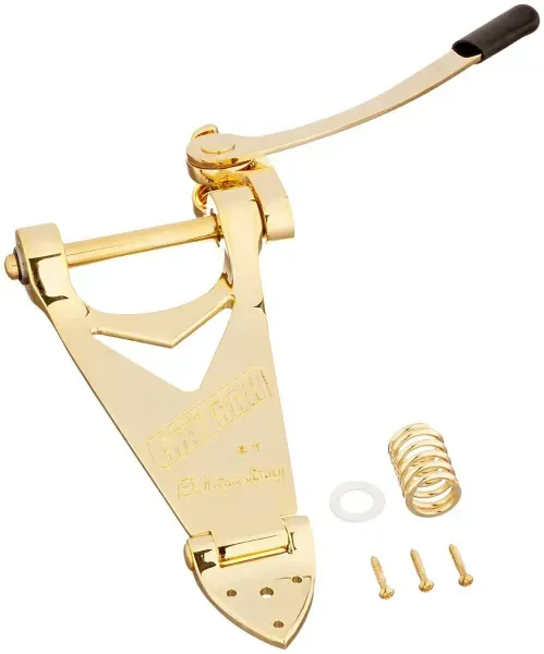 Bigsby B6G Gold Vibrato Tremolo Tailpiece, Gretsch Guitar Logo, 006-0143-100