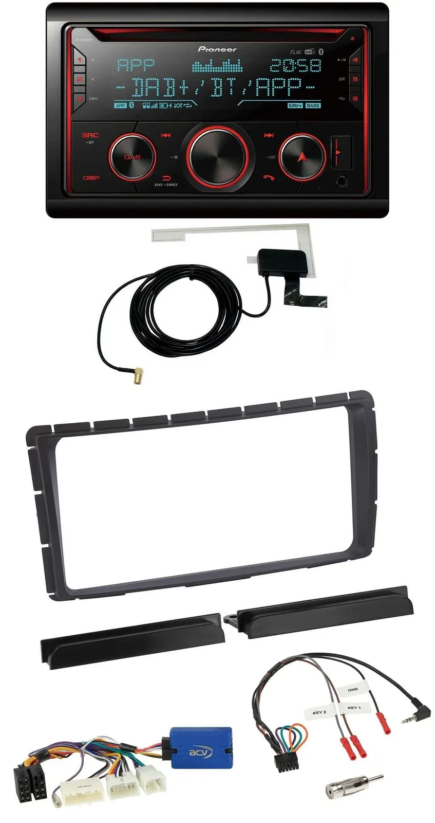 Автомагнитола Pioneer 2DIN, DAB, USB, CD, Bluetooth, поддержка кнопок на руле, для Toyota Hilux (с 2011)