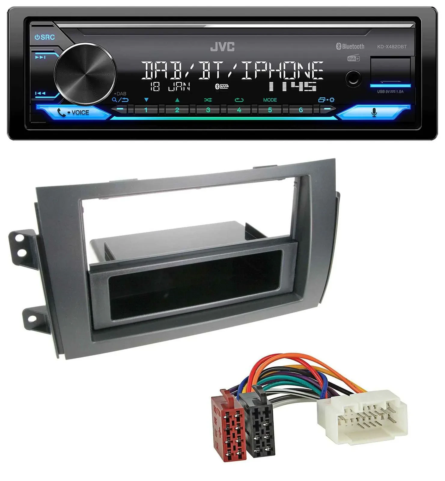 JVC Bluetooth DAB USB MP3 Autoradio für Fiat Sedici, Suzuki SX 4