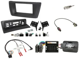 Einbauset Lenkradadapter Doppel DIN Autoradio für BMW X3 E83 2004-2010 mittig