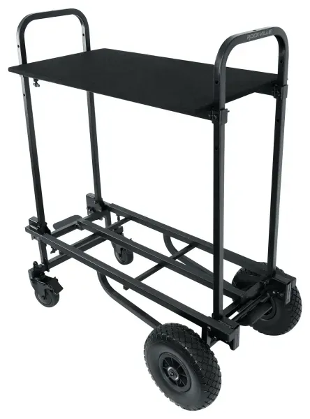 Rockville Rock Cart Pro DJ Equipment Transport Roller Car + Top Shelf Attachment