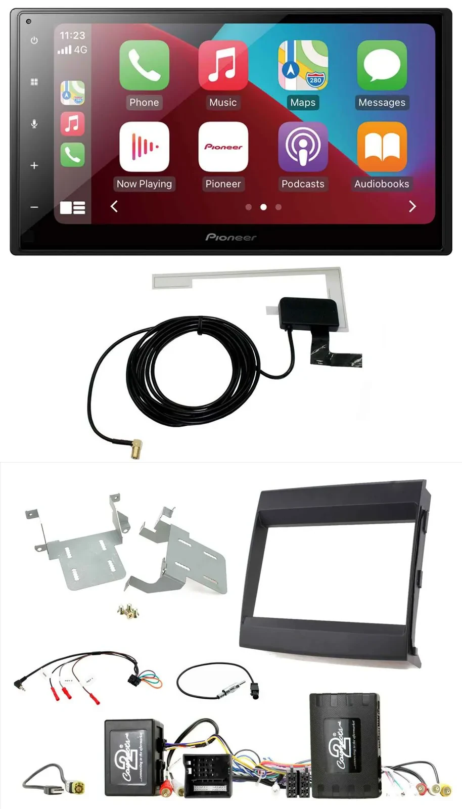 Pioneer USB Bluetooth DAB Lenkrad 2DIN Autoradio für Porsche Cayenne Soundsystem