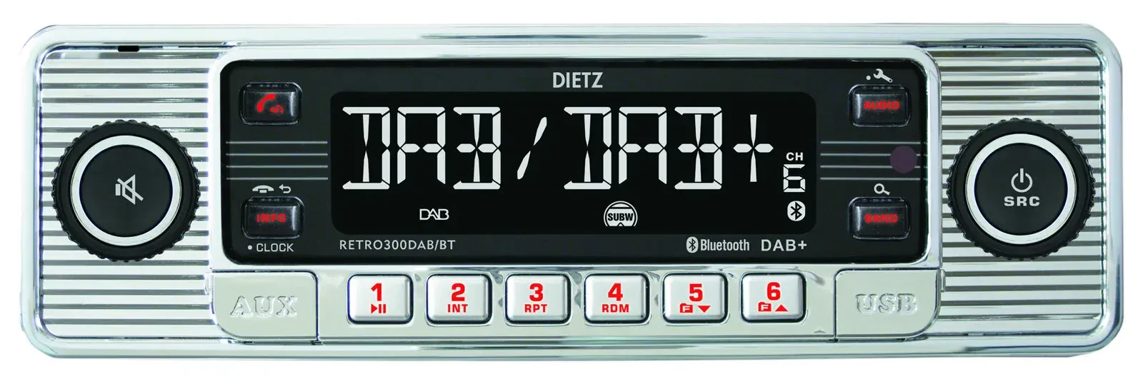 Автомагнитола Dietz RETRO300DAB/BT MP3, DAB, Bluetooth, USB, AUX-IN