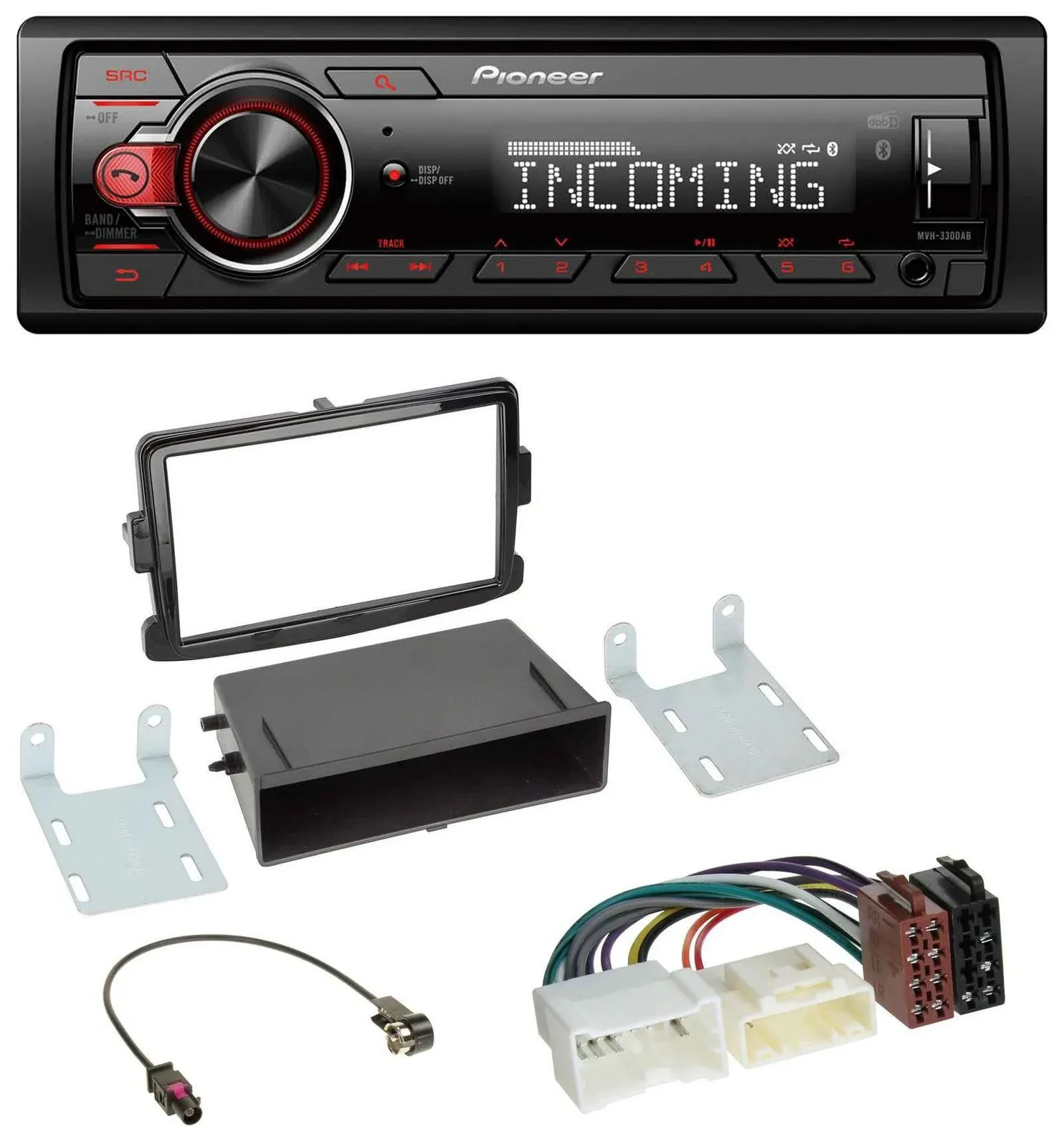 Pioneer Bluetooth USB DAB MP3 Autoradio für Dacia Dokker, Duster, Logan