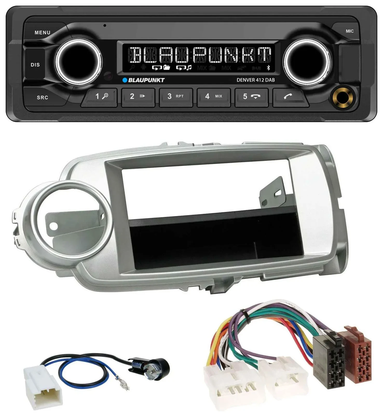 Blaupunkt Bluetooth DAB MP3 USB Autoradio für Toyota Yaris (11-14) - silber