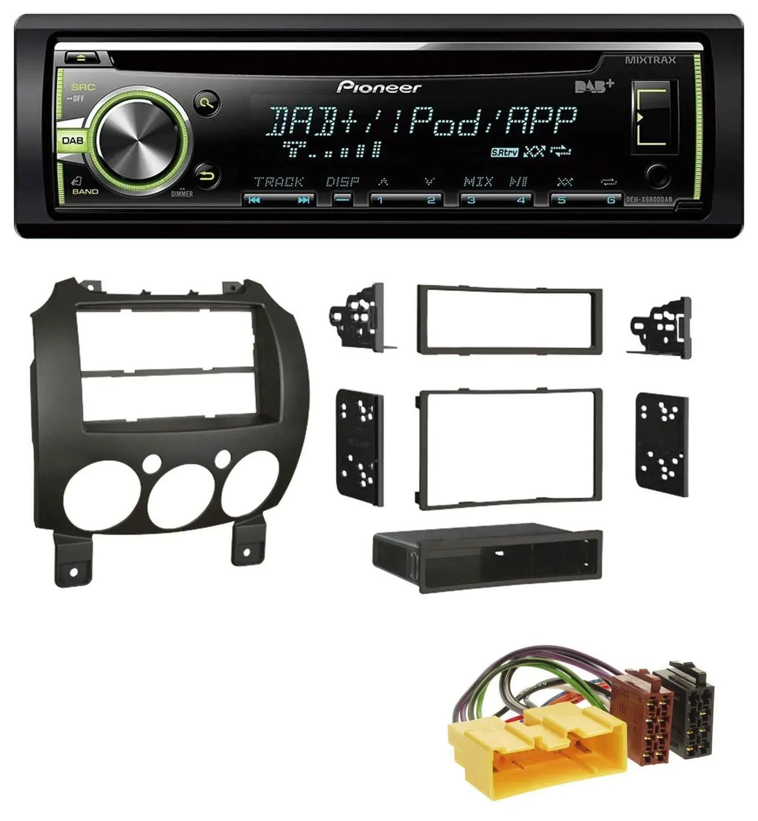 Pioneer DAB USB MP3 AUX CD Autoradio für Mazda 2 (ab 2007)
