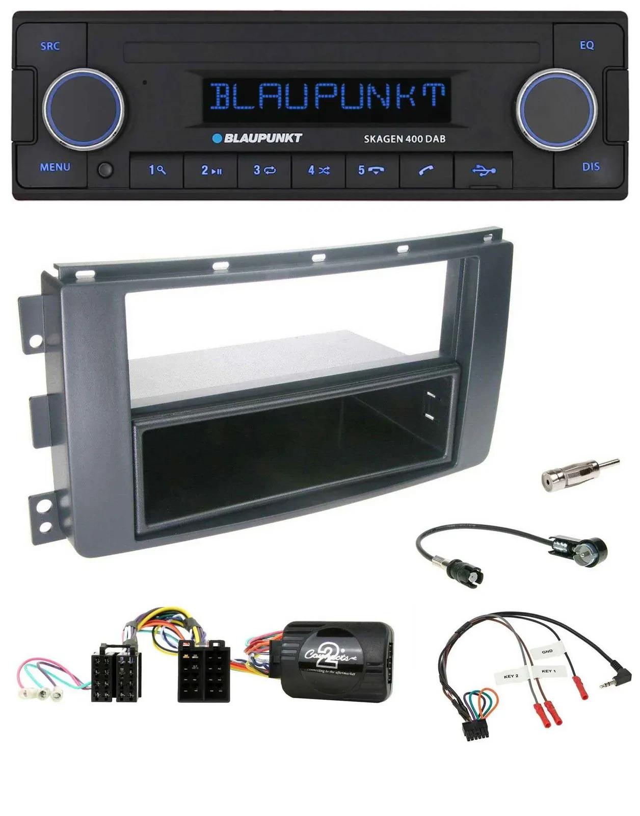 Автомагнитола Blaupunkt DAB USB Bluetooth для Smart ForFour 2004–2006, черная