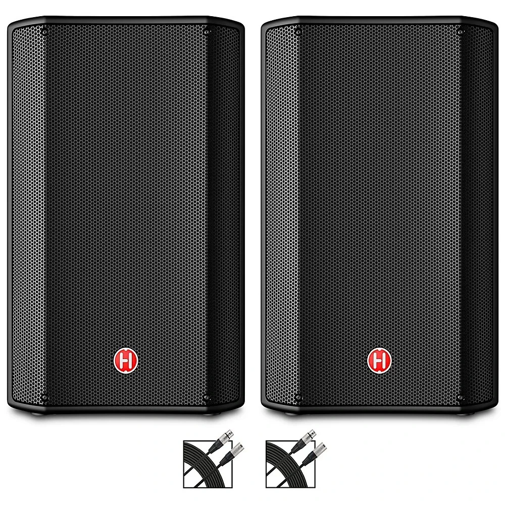 Harbinger VARI V1112 12" Powered Speakers Pair With Cables