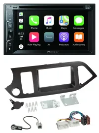 Pioneer MP3 USB DVD Bluetooth DAB 2DIN Autoradio für Kia Picanto ab 11 ohne Star