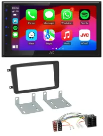 Автомагнитола для Mercedes C W203 2000–2004 JVC 2DIN, DAB, Bluetooth, USB, MP3