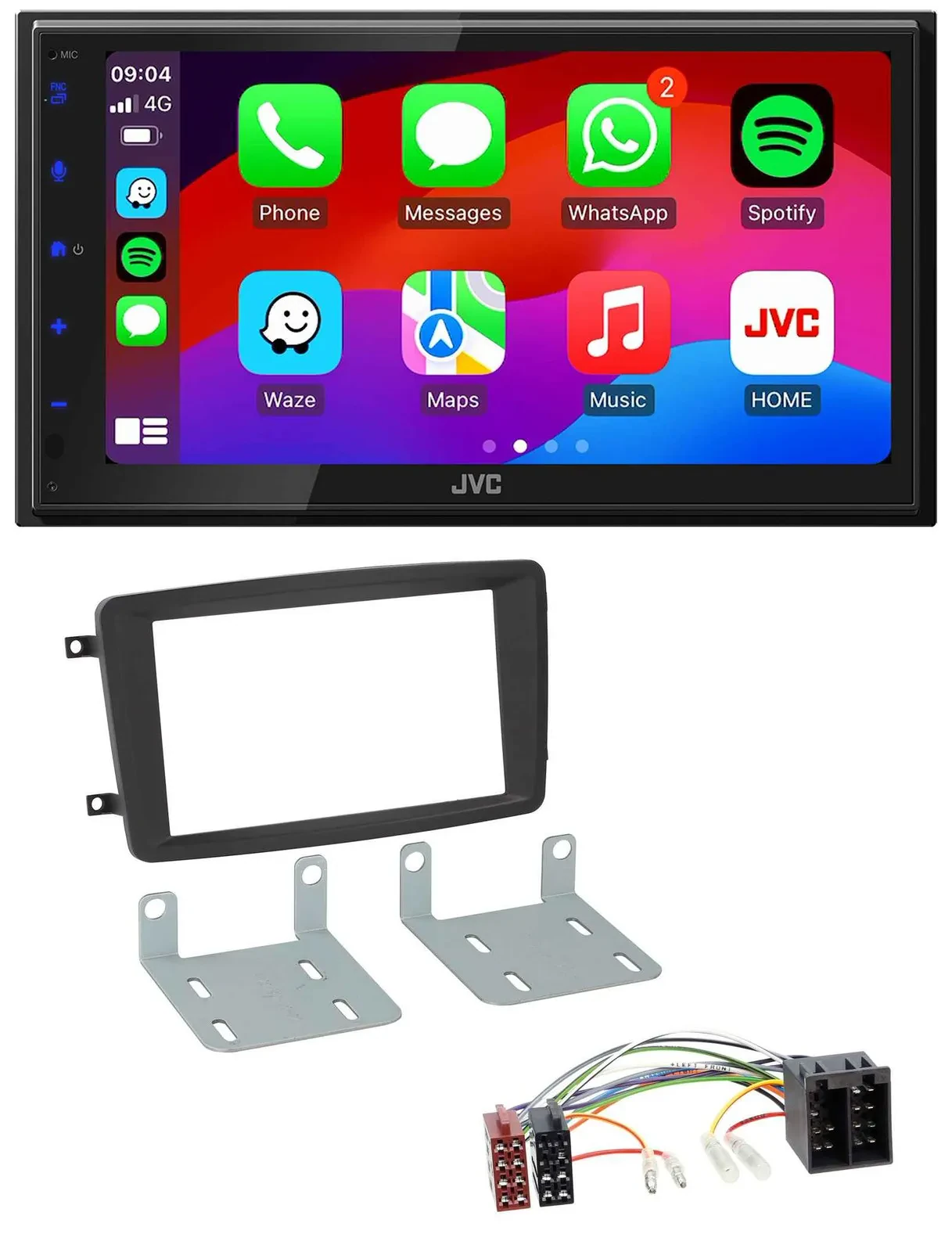 Автомагнитола для Mercedes C W203 2000–2004 JVC 2DIN, DAB, Bluetooth, USB, MP3