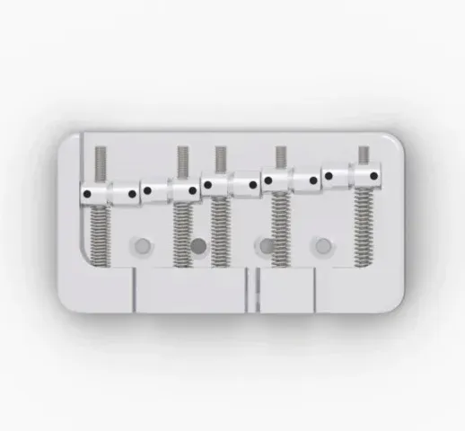 Hipshot 5-String B-Style Aluminum Bass Bridge, Chrome 5B5FM3AC