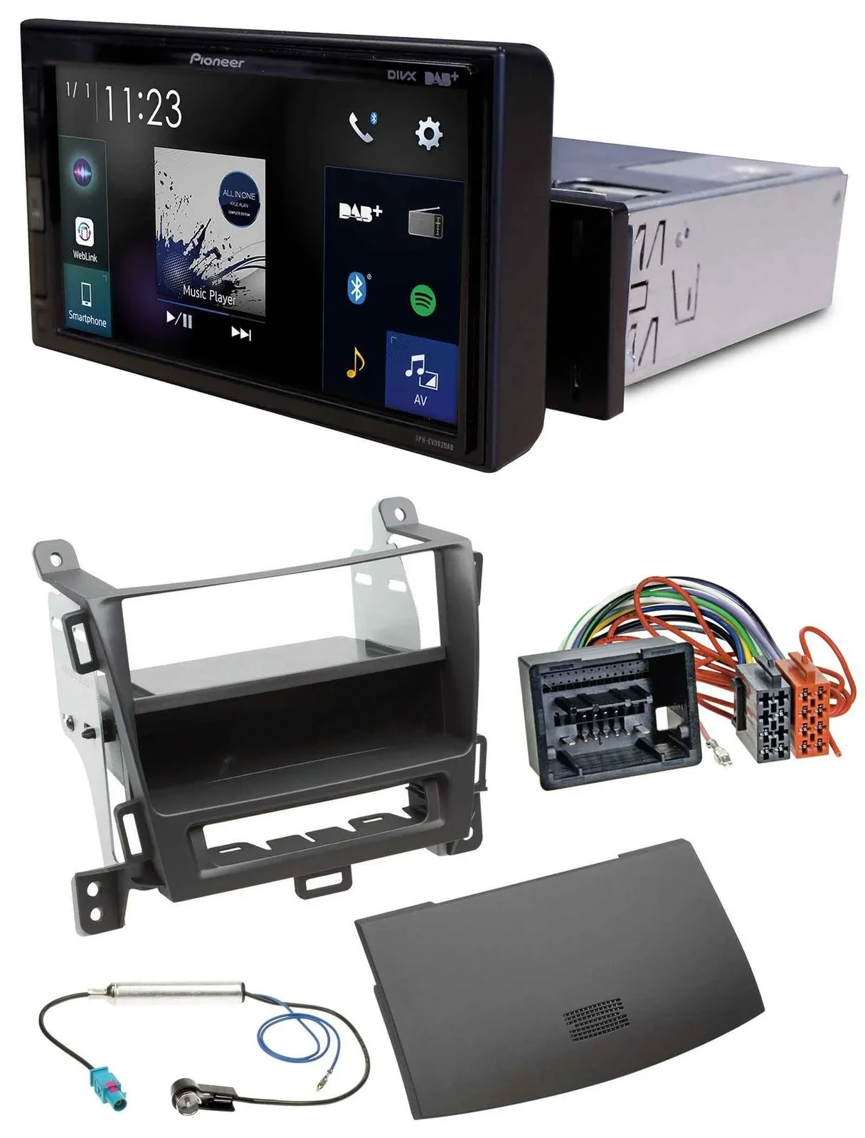 Pioneer DAB MP3 Bluetooth USB Autoradio für Opel Zafira Tourer ab 12 jet black