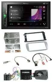 Pioneer 2DIN Lenkrad DAB USB Bluetooth Autoradio für Ford Mondeo S-Max Profi sil