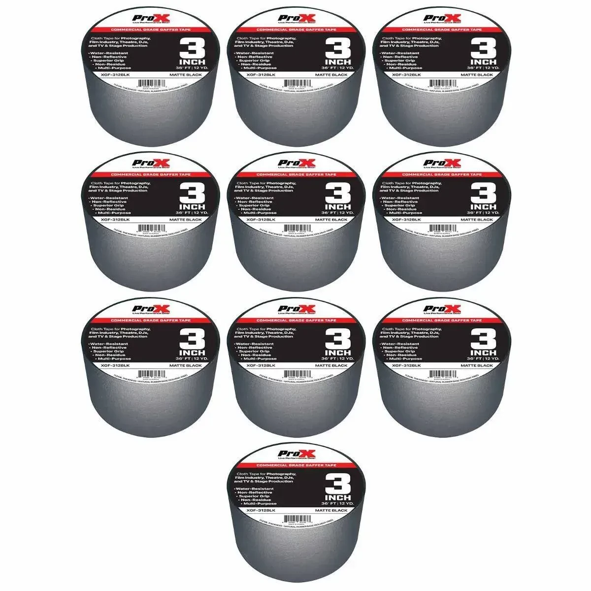 Лента для крепления кабеля ProX XGF-312BLK Black 11 м (10 штук)