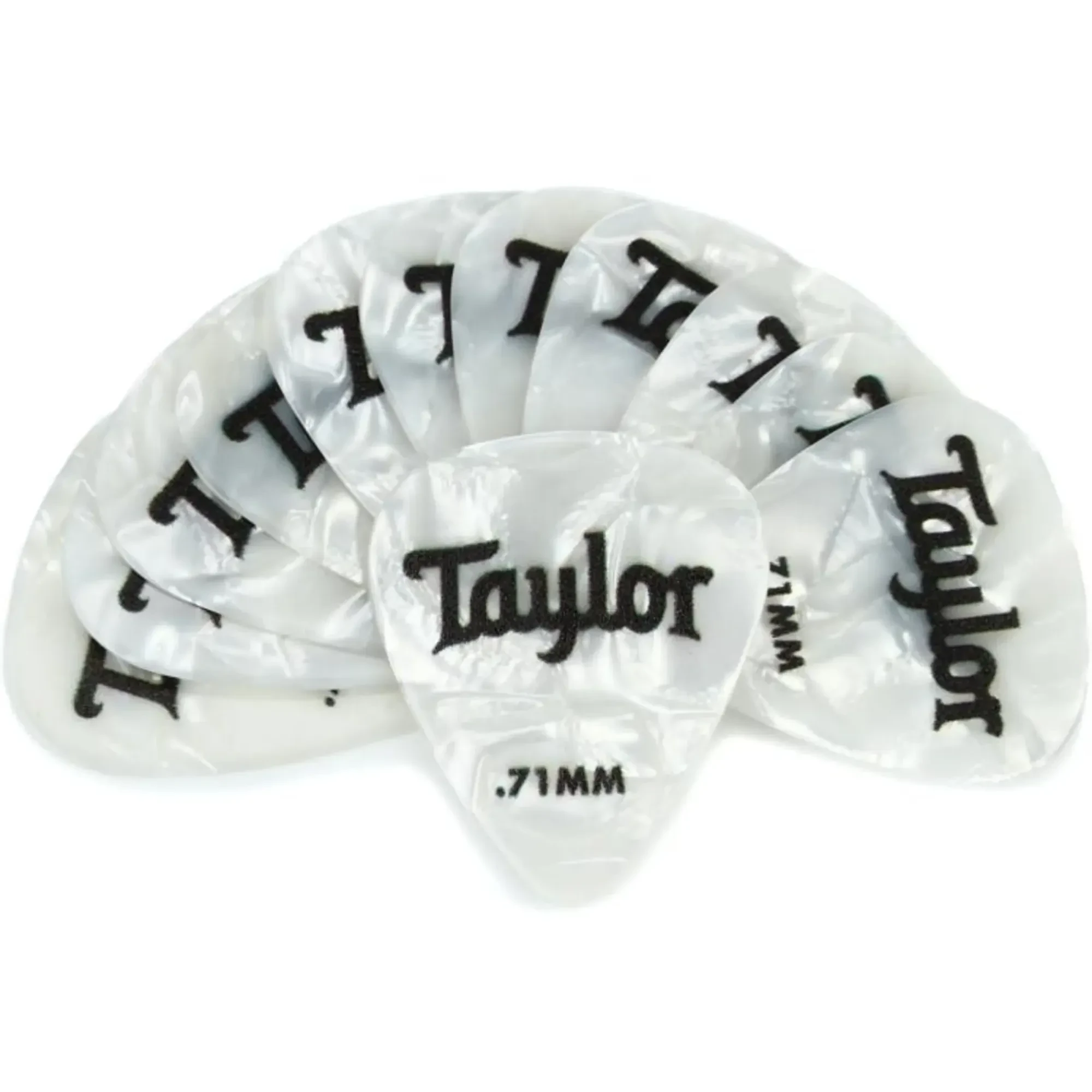 Медиаторы Taylor Celluloid 351 White Pearl 0.71 (12 штук)