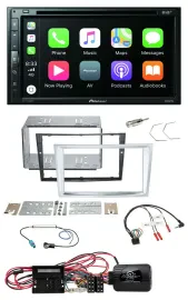 Автомагнитола для Opel Corsa D Pioneer 2 DIN, DVD, DAB, Bluetooth, USB, матовый хром