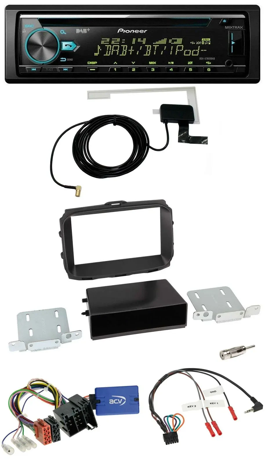 Автомагнитола Pioneer CD, USB, DAB, MP3 для Alfa Romeo Giulietta 2013–2021, ISO