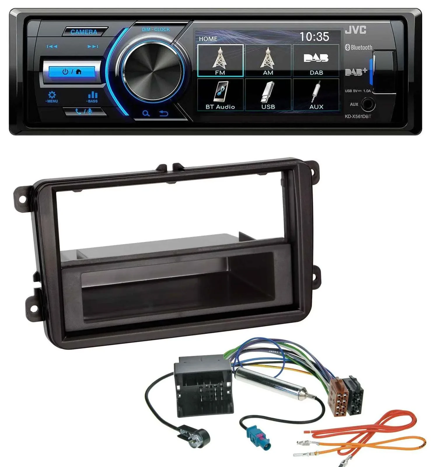 Автомагнитола JVC Bluetooth MP3 USB DAB для VW Sharan, Tiguan, Touran