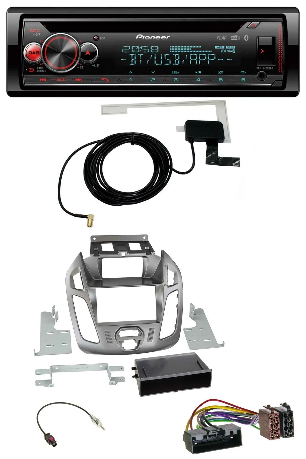 Pioneer DAB CD MP3 USB Bluetooth Autoradio für Ford Transit Connect mit Display