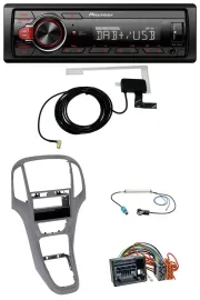 Автомагнитола Pioneer 1-DIN MP3 DAB USB AUX для Opel Astra J (с 2009), титан-серый