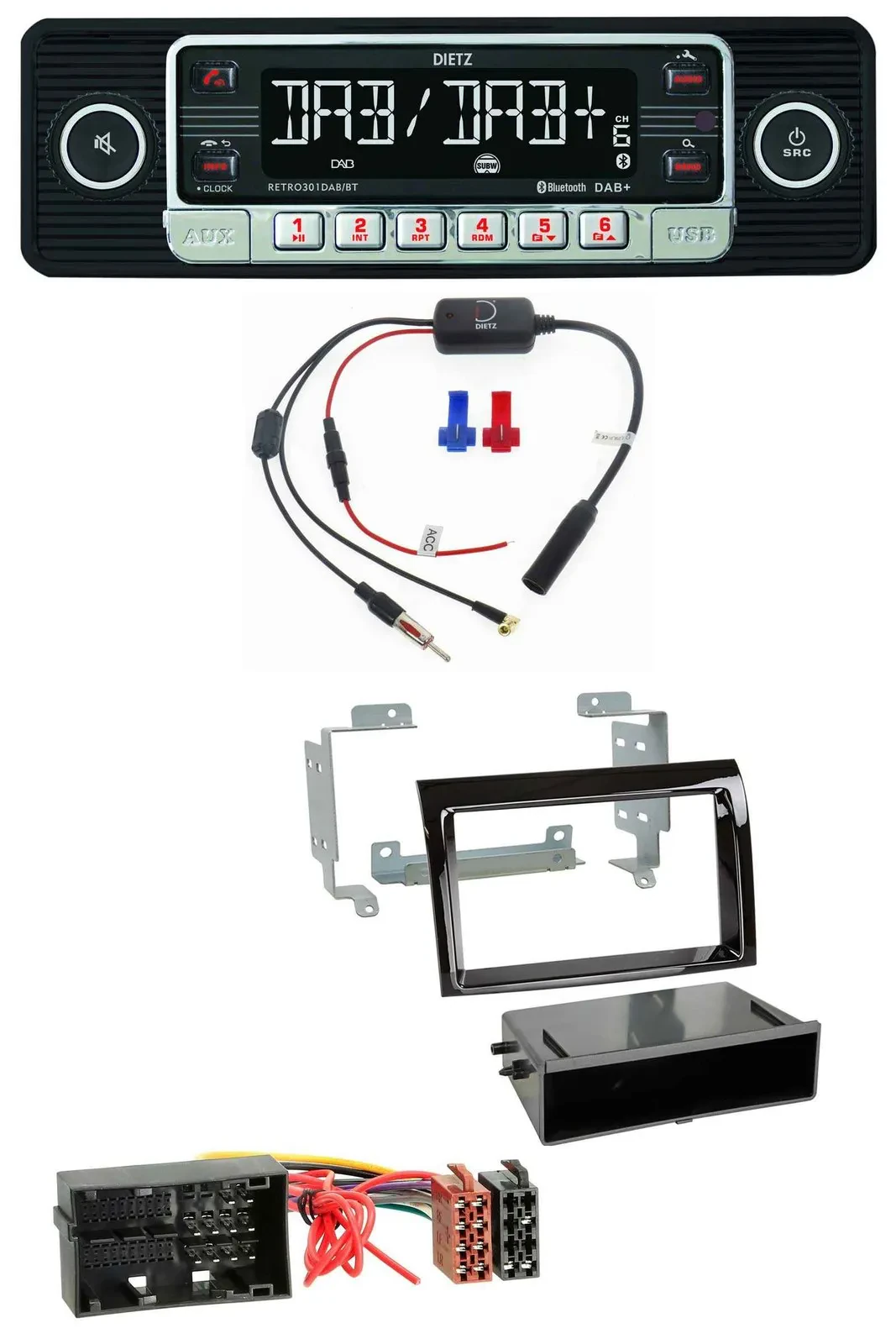 Dietz MP3 DAB Bluetooth USB Autoradio für Citroen Jumper Fiat Ducato 14-21 piano