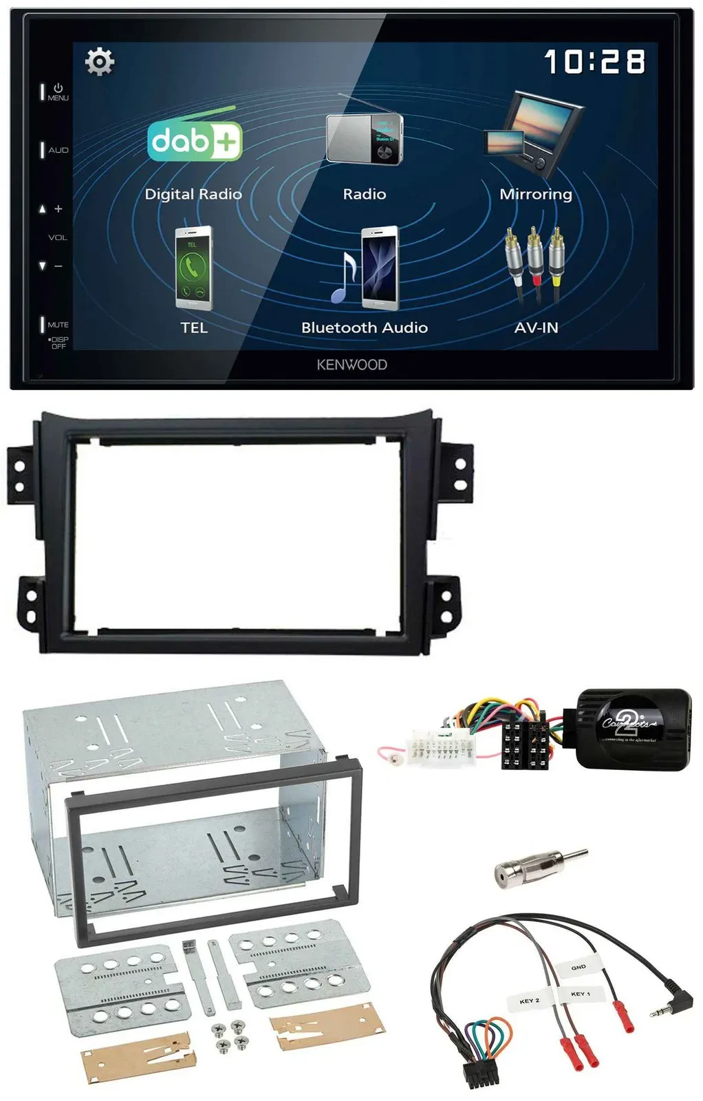 Автомагнитола для Opel Agila B, Suzuki Splash Kenwood 2DIN Bluetooth USB DAB с поддержкой управления на руле