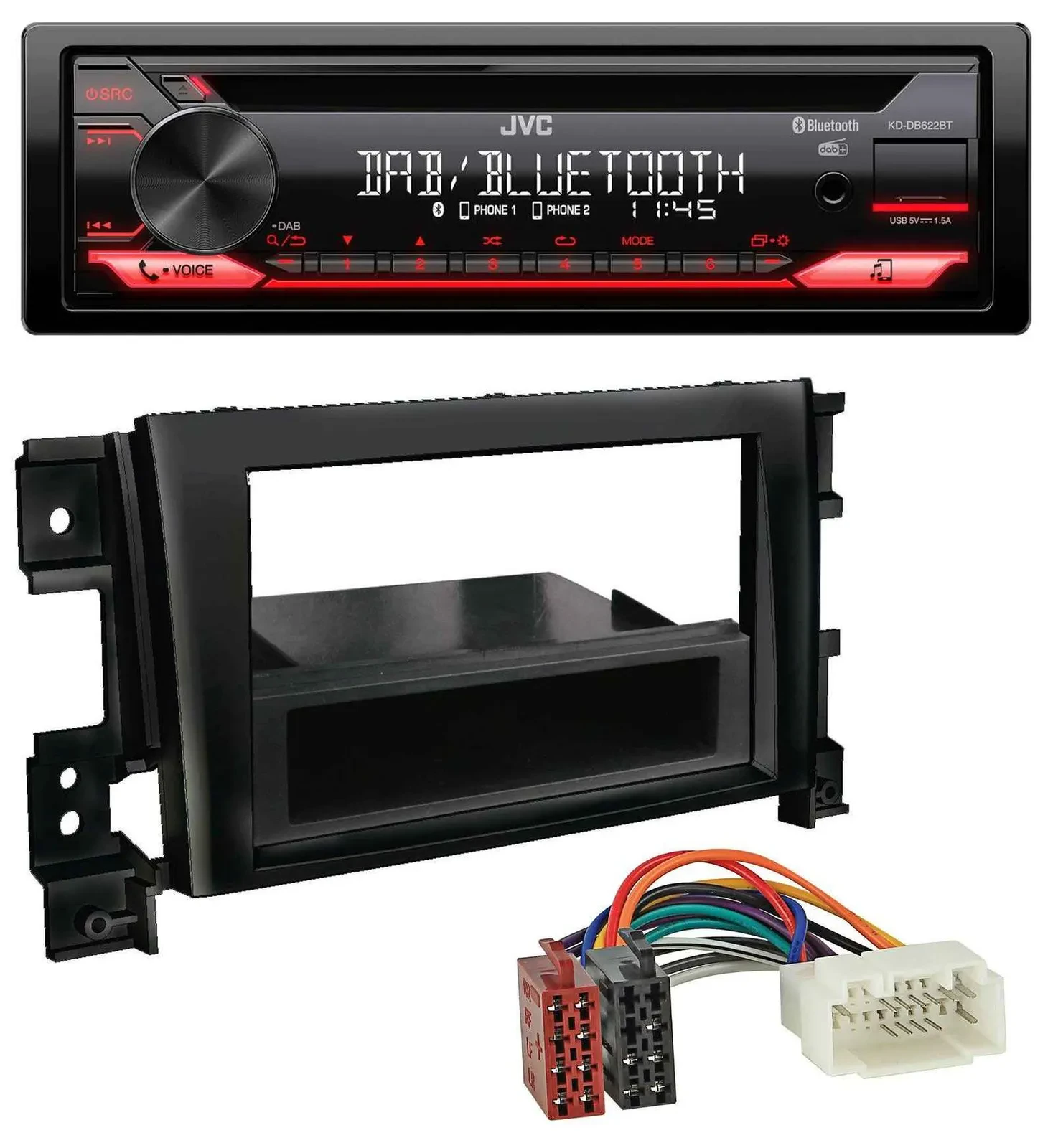 JVC CD DAB USB Bluetooth MP3 Autoradio für Suzuki Gran Vitara (ab 2005)