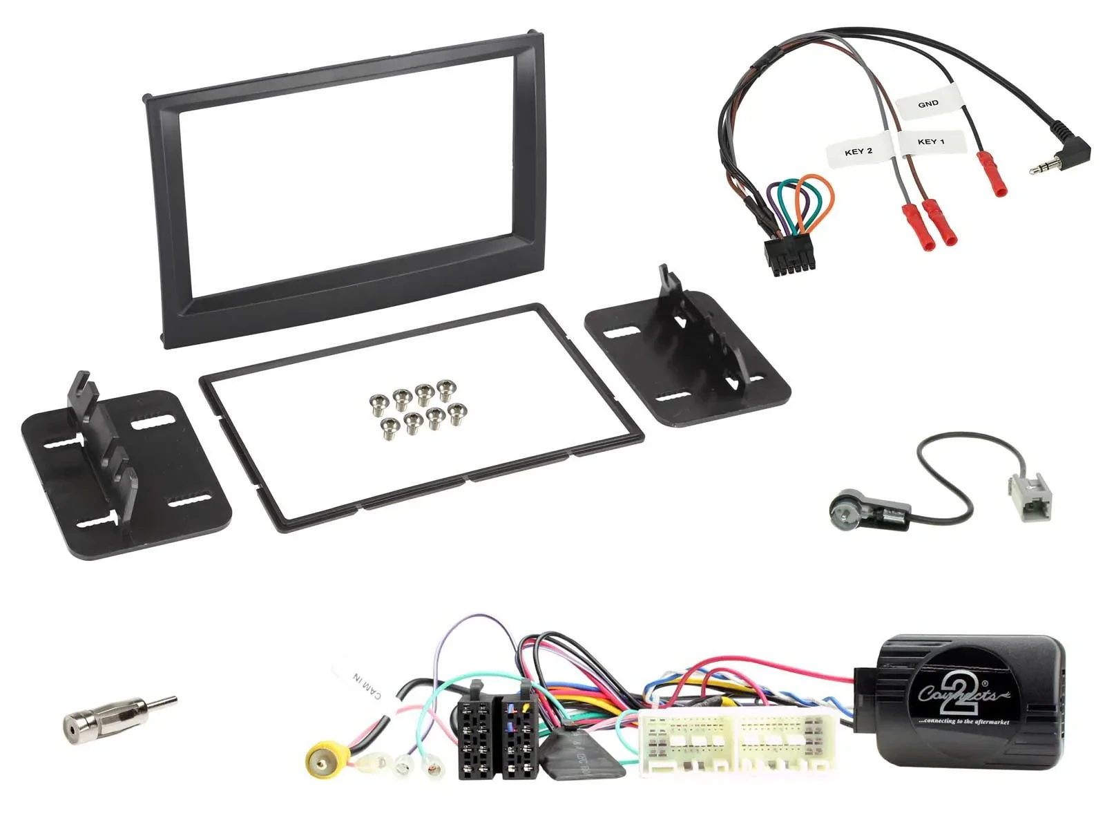 Einbauset Lenkradadapter Doppel DIN Autoradio für Kia Sportage ab 2016 schwarz
