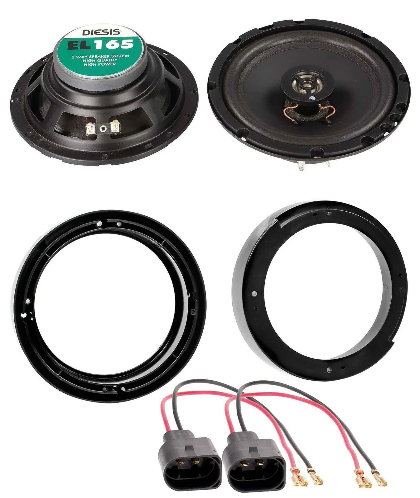 ACV 16,5cm 100Watt 2-Wege Lautsprecher für VW New Beetle ab 97 Fronttür Heck Aut
