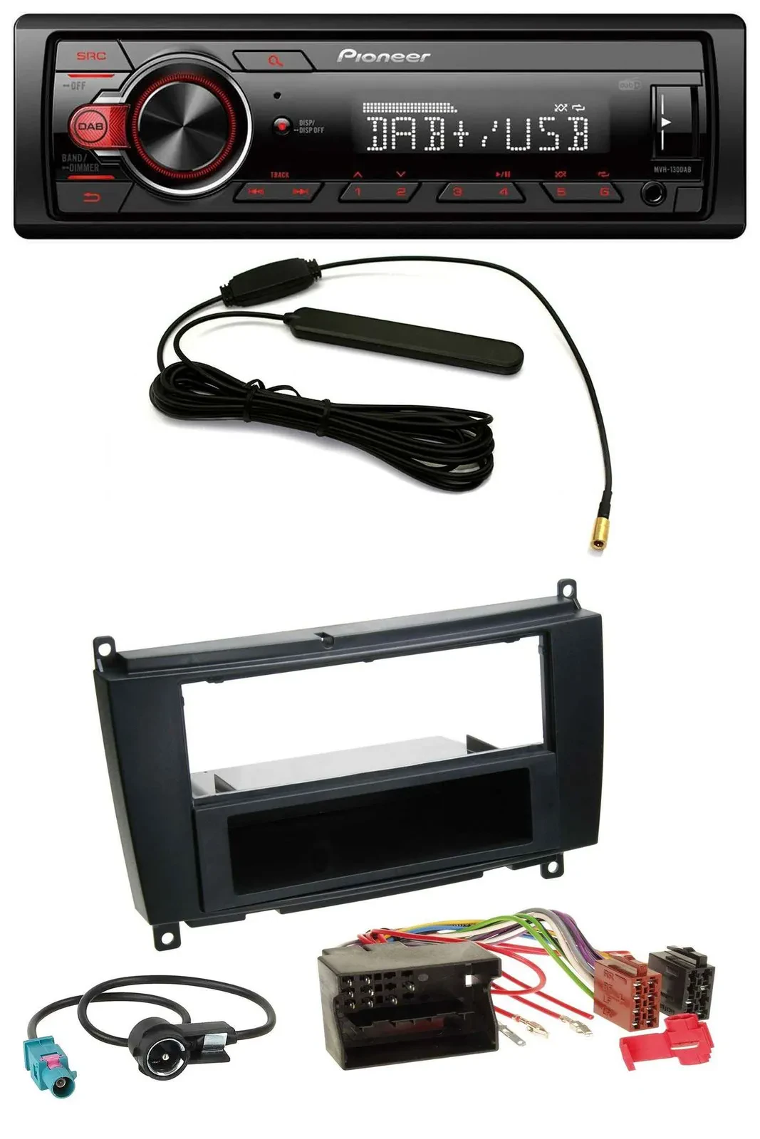 Pioneer MP3 DAB 1DIN AUX USB Autoradio für Mercedes CLK W209 ab 06 Coupe 04-09 C