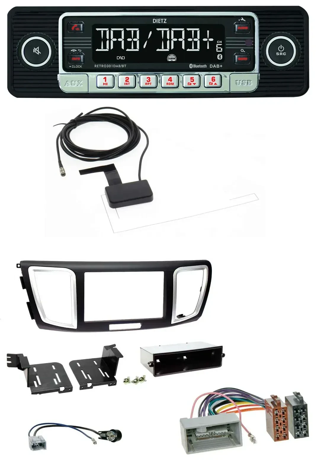 Dietz DAB Bluetooth USB MP3 Autoradio für Honda Accord (ab 2011)