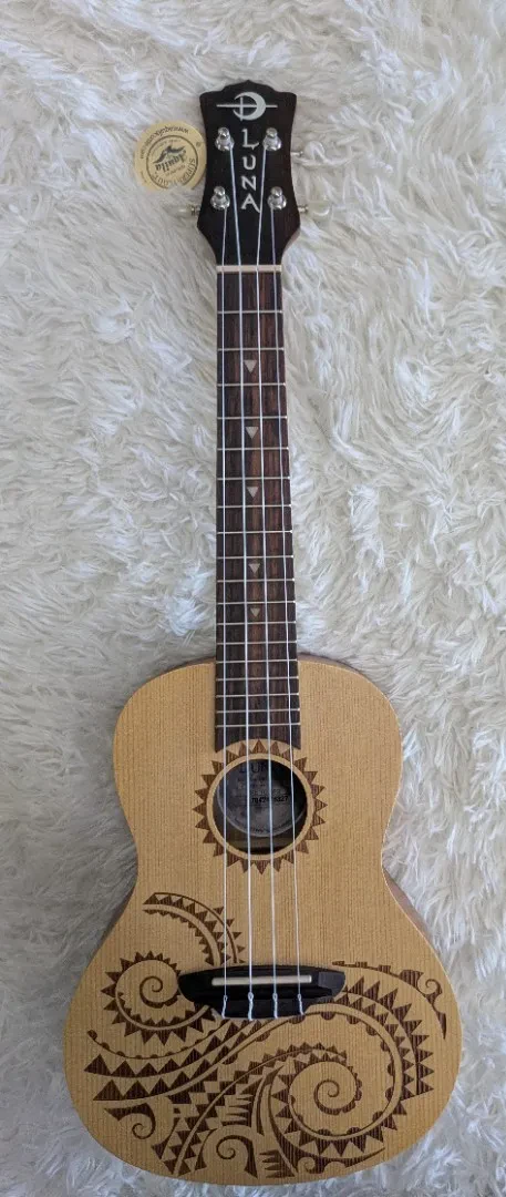 Luna Guitars Luna UKE TC SPR Tattoo Concert Size Spruce Top Mahogany Body Ukulele