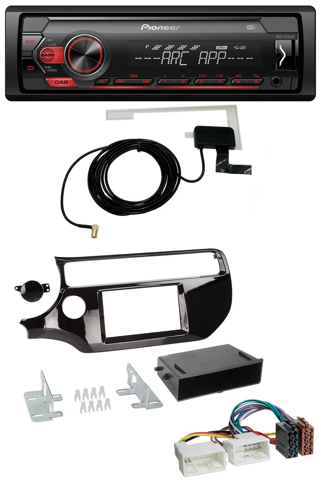 Автомагнитола для Kia Rio UB Pioneer 1-DIN, USB, DAB, MP3, AUX, piano black