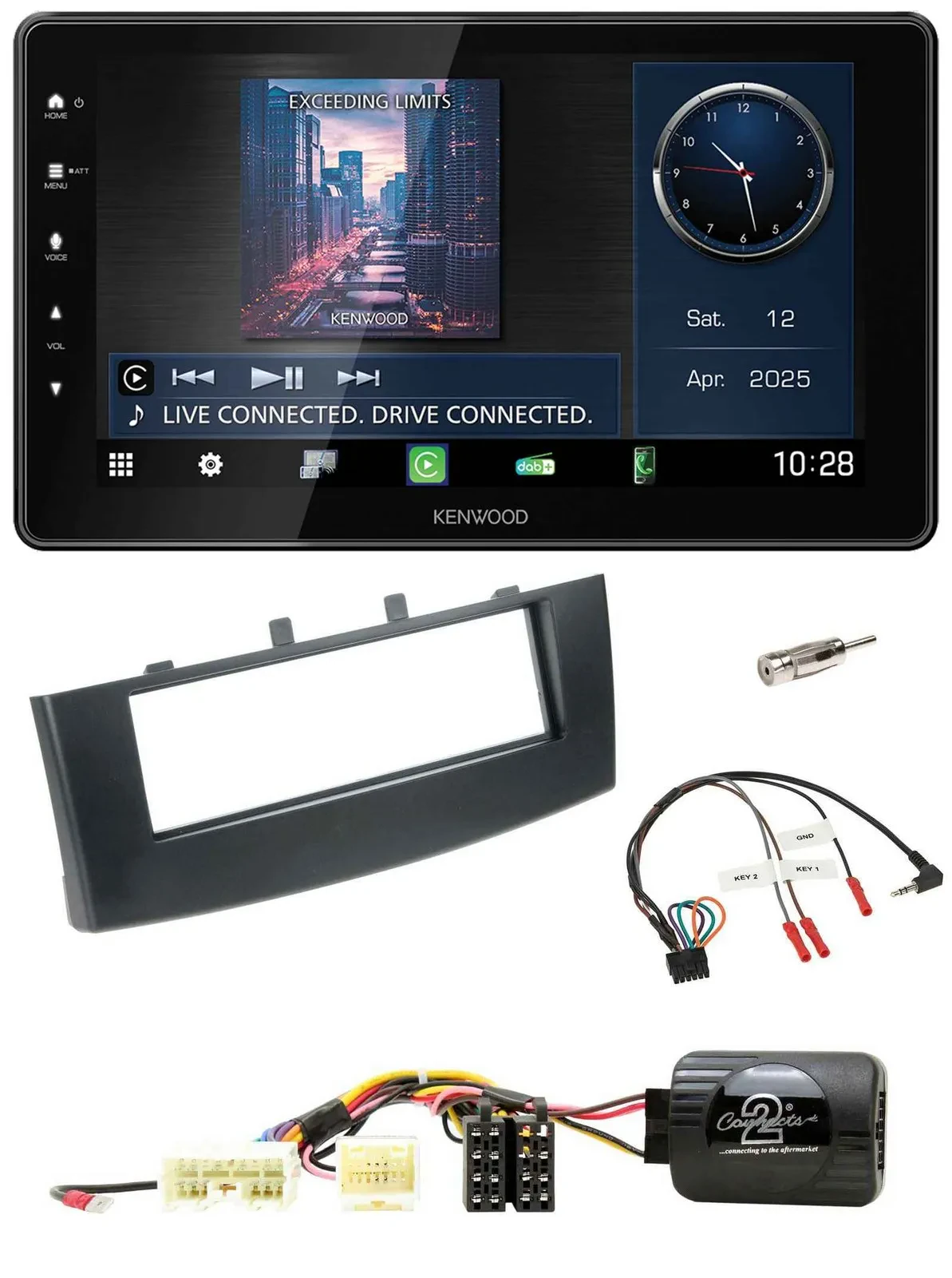 Kenwood Lenkrad Bluetooth USB DAB Autoradio für Mitsubishi Colt 2008-2012