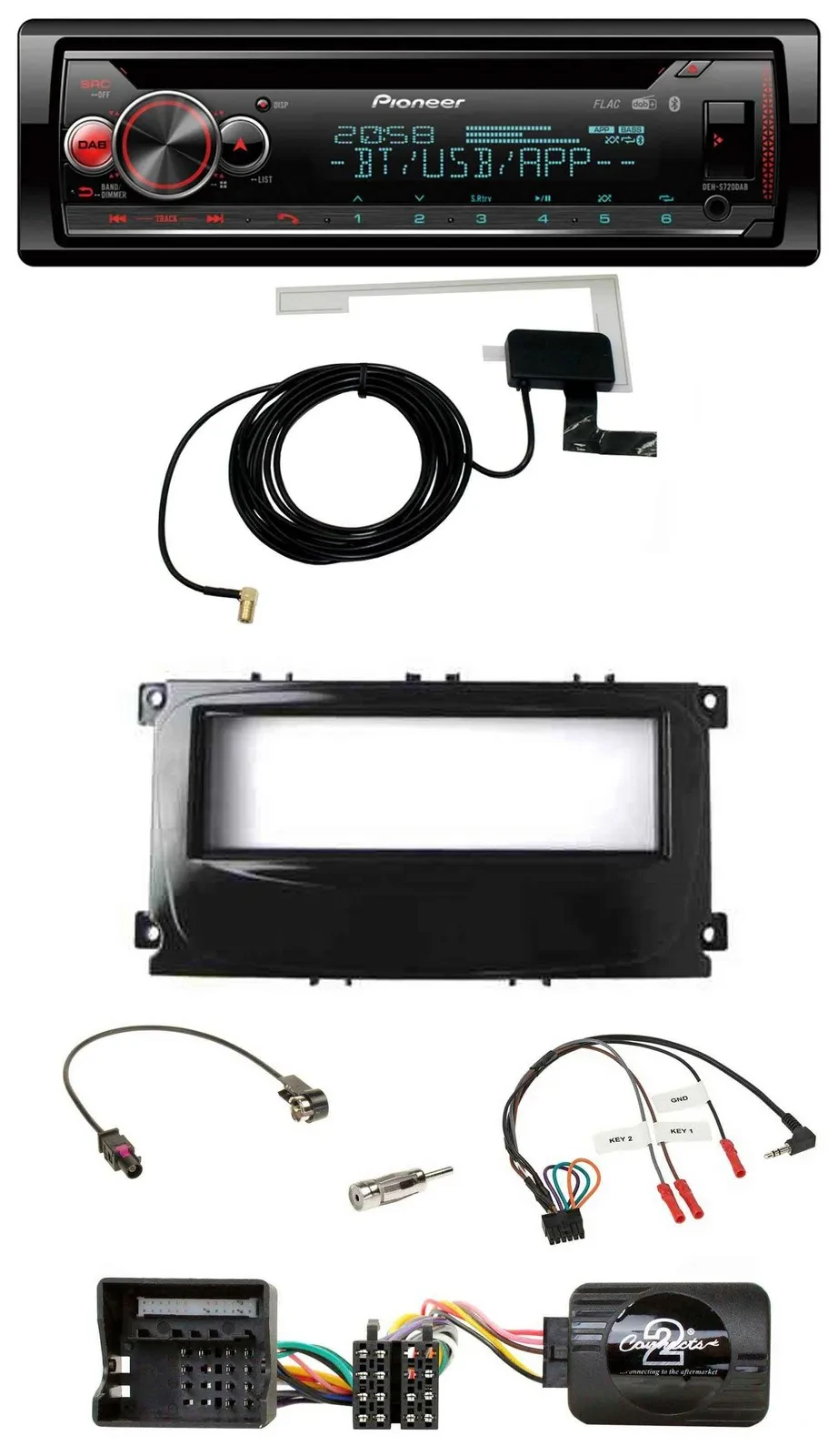 Pioneer DAB CD Lenkrad USB Bluetooth Autoradio für Ford Mondeo 2007-2014 S-Max p