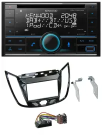 Kenwood CD 2DIN DAB USB MP3 Bluetooth Autoradio für Ford C-Max Kuga Klavierlack