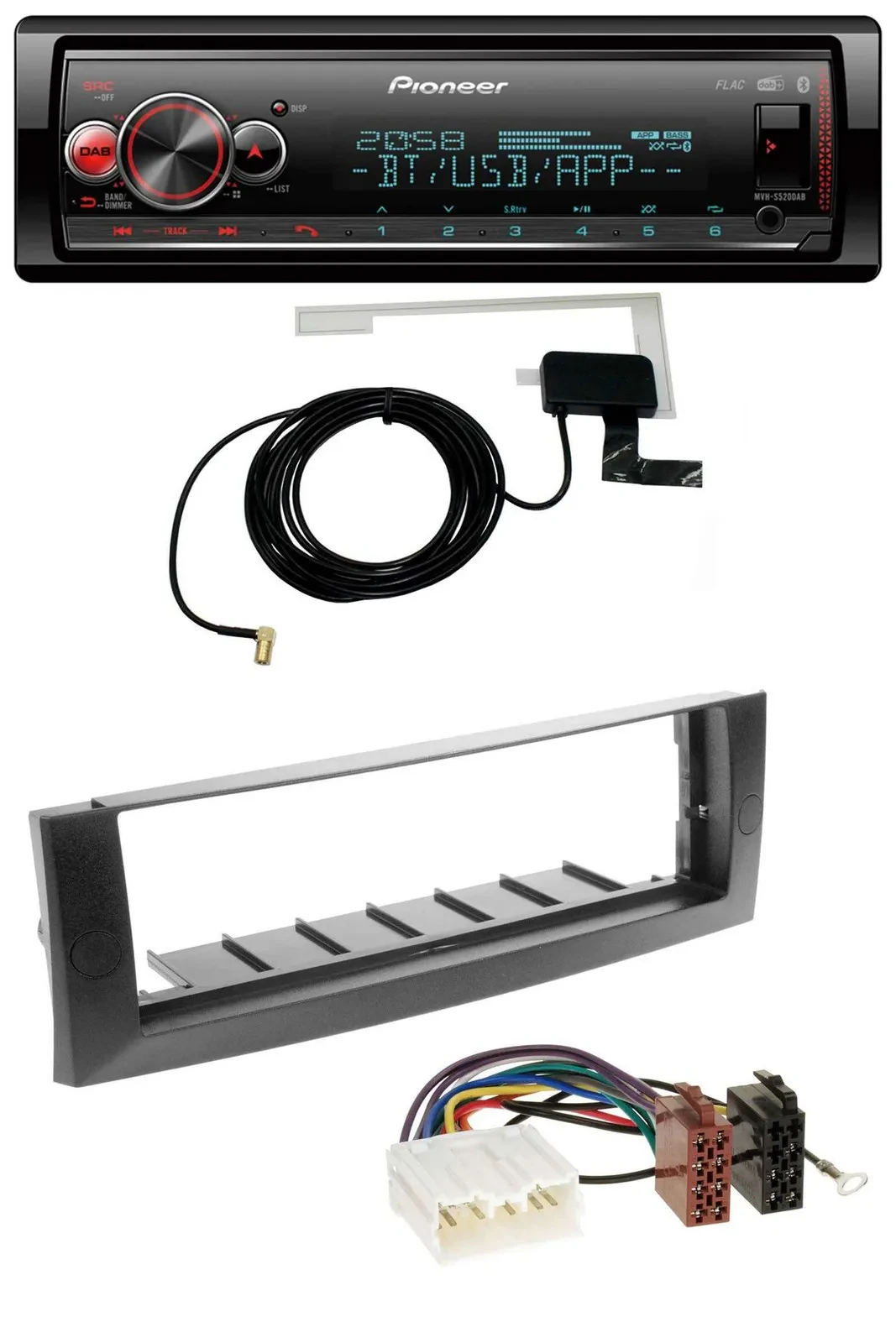 Автомагнитола Pioneer Bluetooth, DAB, USB, MP3 для Mitsubishi Colt (2004–2008)