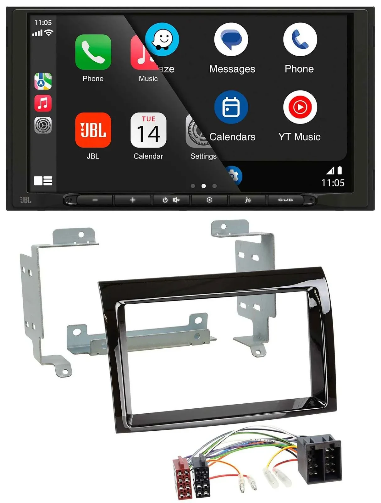 JBL USB 2DIN MP3 Bluetooth AUX Autoradio für Peugeot Boxer Citroen Jumper Fiat D