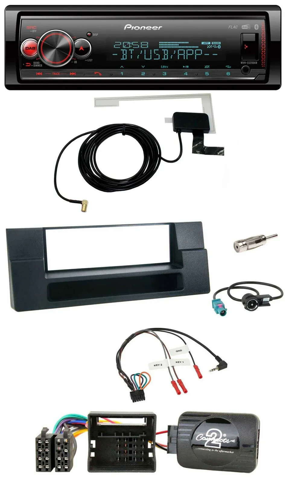 Pioneer Bluetooth DAB USB Lenkrad Autoradio für BMW 5er 01-04 E39 Aktivsystem Ab