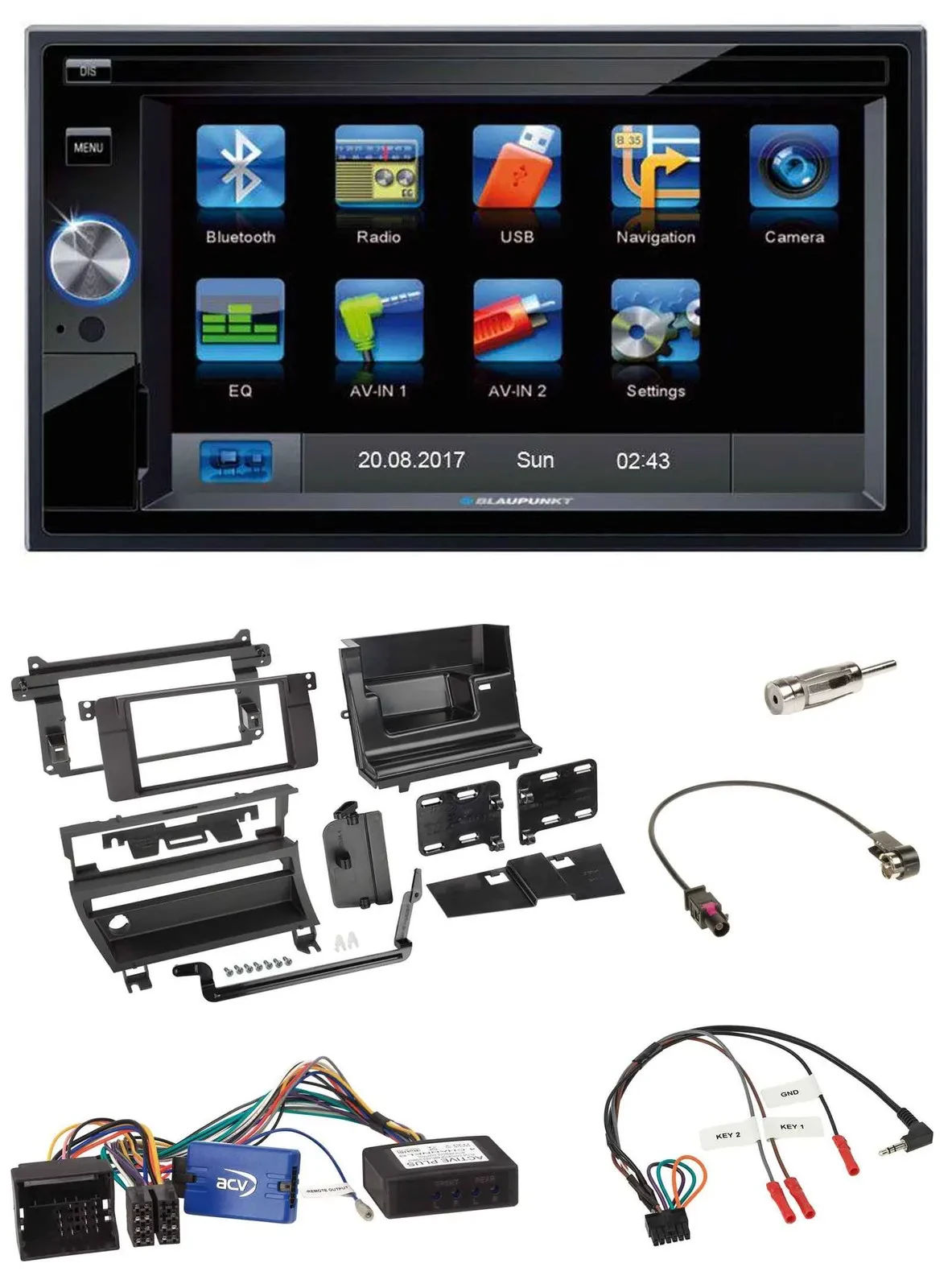Blaupunkt SD USB TMC Bluetooth 2DIN Lenkrad Navigation für BMW 3er E46 02-06 1 S