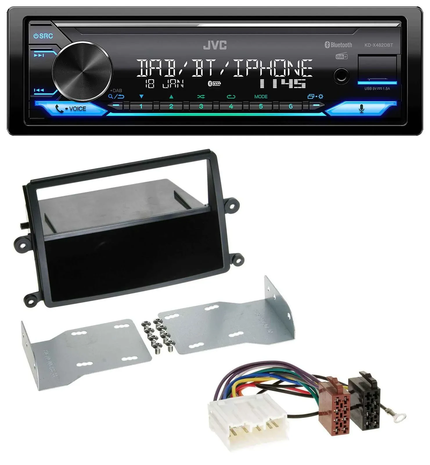 JVC Bluetooth DAB USB MP3 Autoradio für Mitsubishi L200 (KAOT, ab 2006)