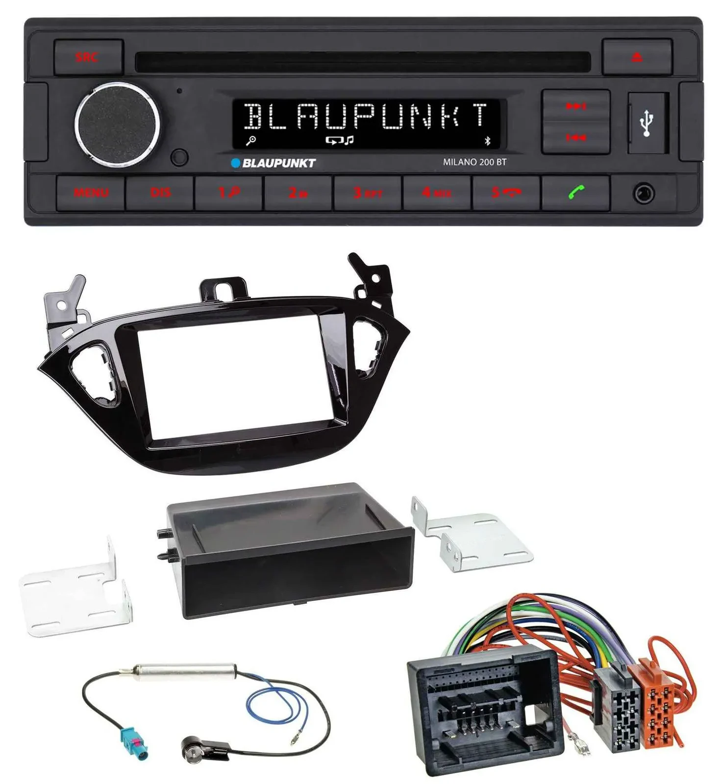 Blaupunkt MP3 USB CD Bluetooth AUX Autoradio für Opel Adam ab 13 Corsa E ab 15 A