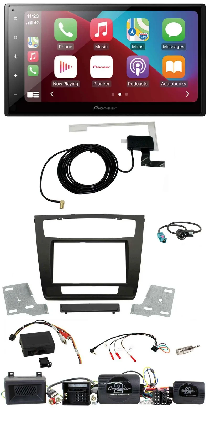 Pioneer USB Bluetooth DAB Lenkrad 2DIN Autoradio für BMW 1er Aktiv PDC aut. Klim