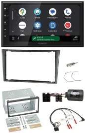 Kenwood DAB Bluetooth USB Lenkrad 2DIN Autoradio für Opel Corsa C 2000-2004 alum