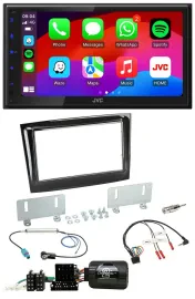 JVC Bluetooth 2DIN Lenkrad DAB USB Autoradio für Fiat Doblo VDO ab 2015 piano