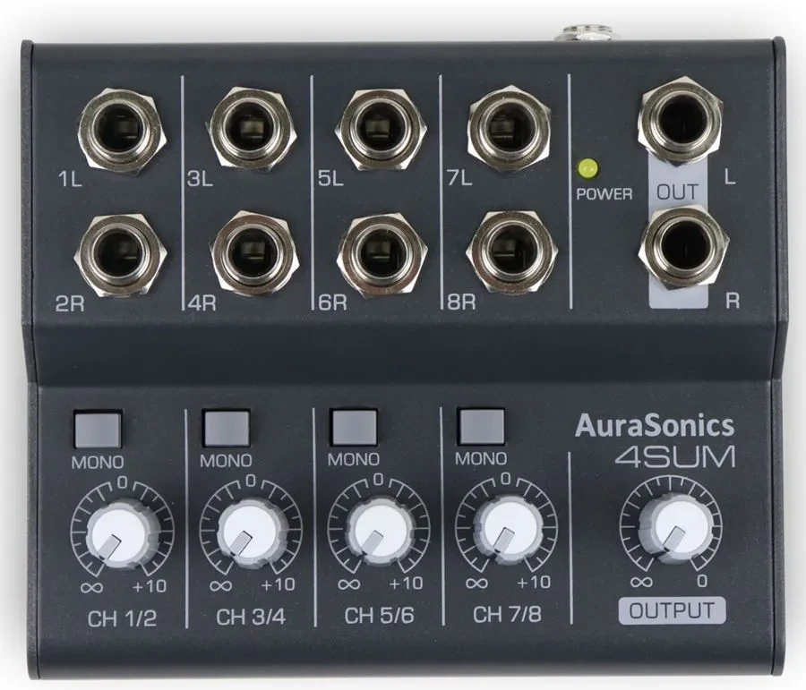 Микшер AuraSonics 4SUM 4-канальный линейный сумматор, балансные входы/выходы, функция Mono