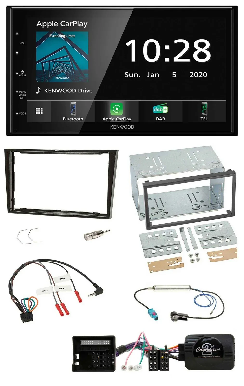 Автомагнитола Kenwood 2DIN Bluetooth DAB USB для Opel Zafira, Corsa D, Astra H с поддержкой управления на руле