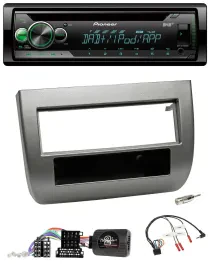 Автомагнитола Pioneer CD, USB, MP3, DAB для Lancia Y (843) 2005–2011, темно-серебристый металлик