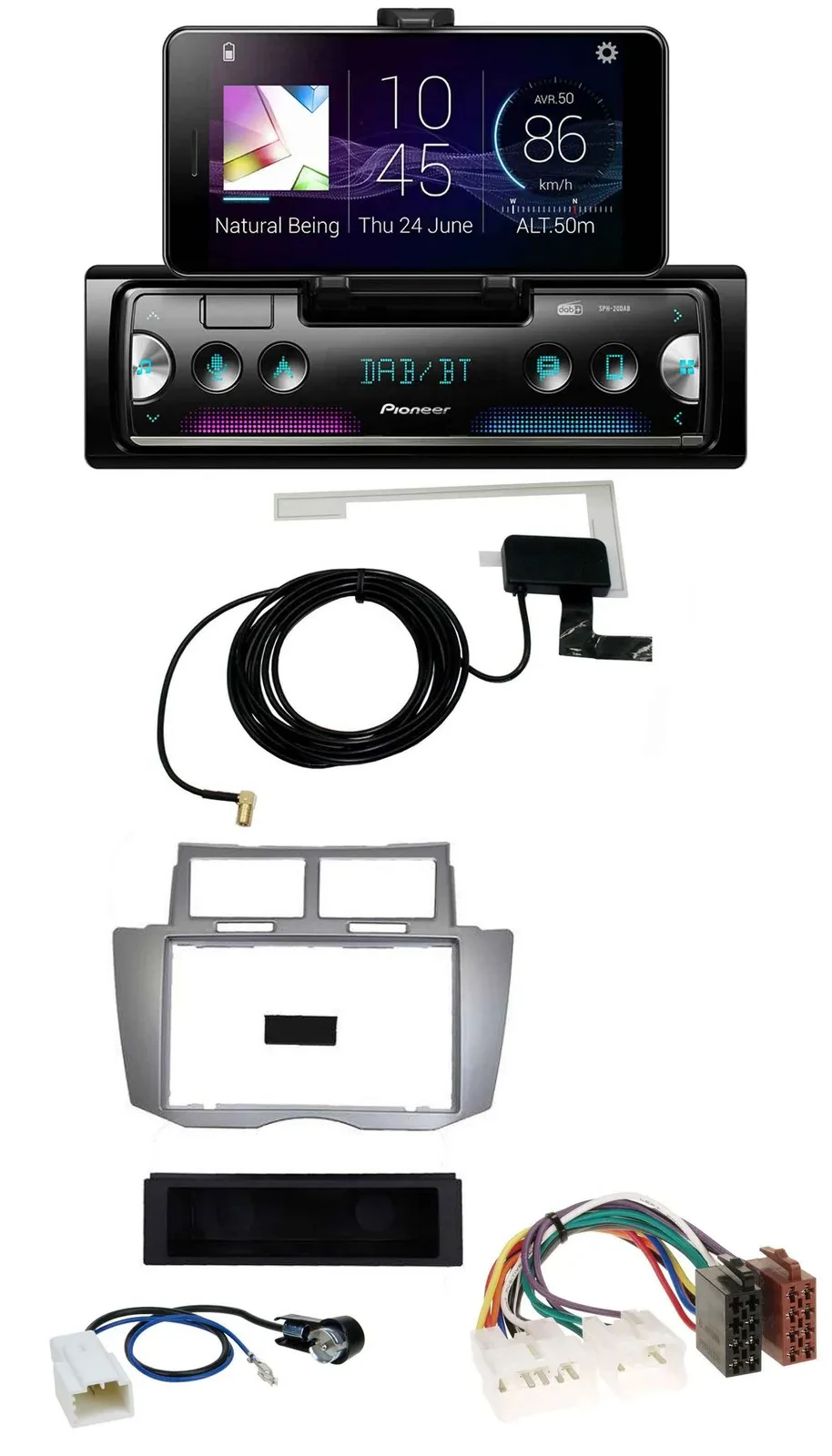 Pioneer DAB Bluetooth MP3 USB Autoradio für Toyota Yaris (2007-2011)